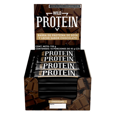 Wild Protein Barra de Proteína 45gr Chocolate c/16 pz