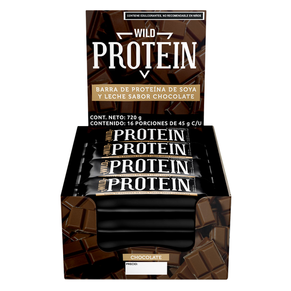 Wild Protein Barra de Proteína 45gr Chocolate c/16 pz