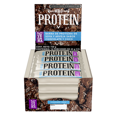 Wild Protein Barra de Proteína 45gr Chocolate y Coco c/16 pz