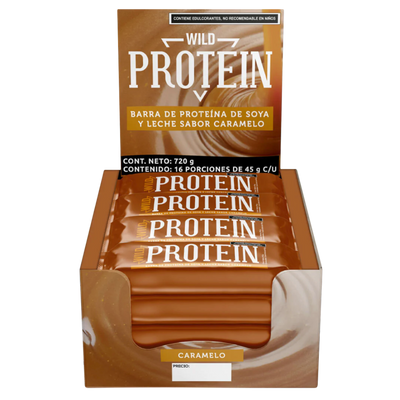 Wild Protein Barra de Proteína 45gr Caramelo c/16 pz