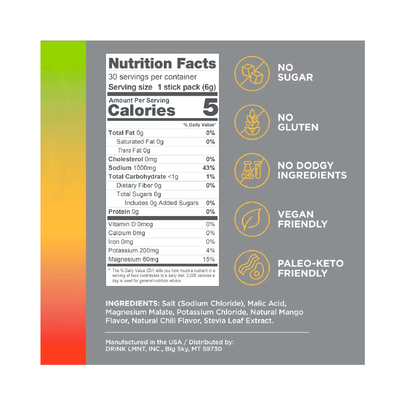 LMNT Electrolyte Drink Mix 6g Mango Chili