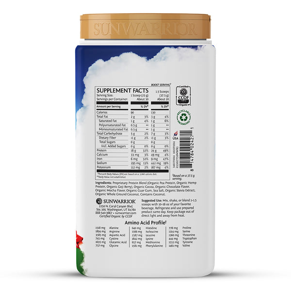 REMATE - Cad. 03/23 Sunwarrior Warrior Blend Protein 750gr Mocha